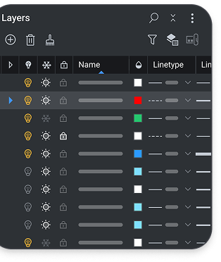 Layer manager panel